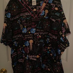 Disney plus size scrub top